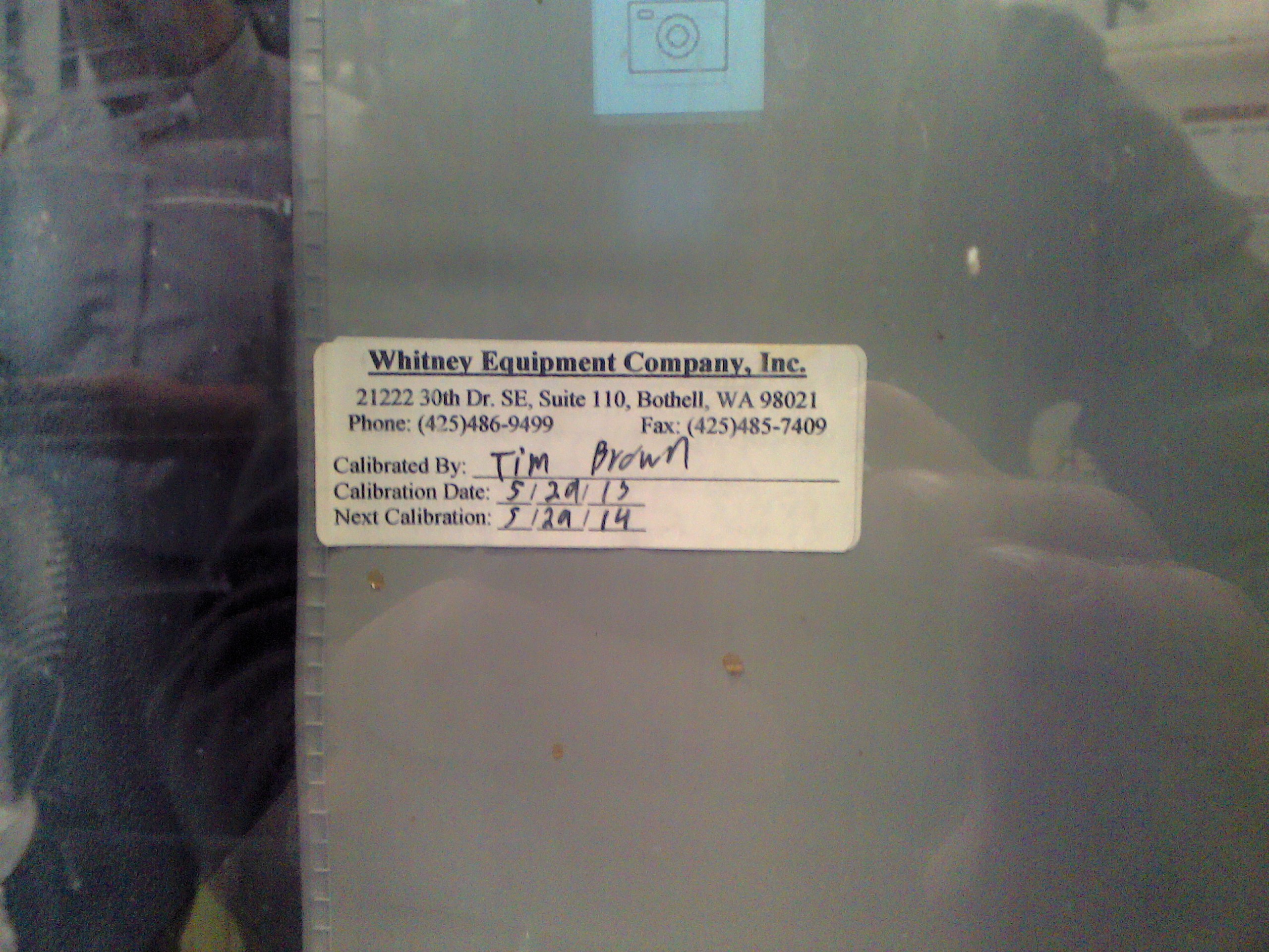 2018-05-09 DMS flow meter calibration sticker